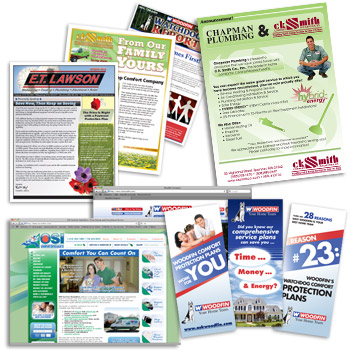 newsletters, brochures, web sites, bill inserts